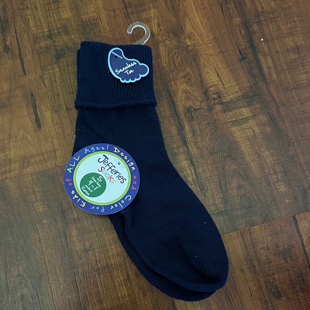 Jefferies Socks Kids Navy Crew Socks